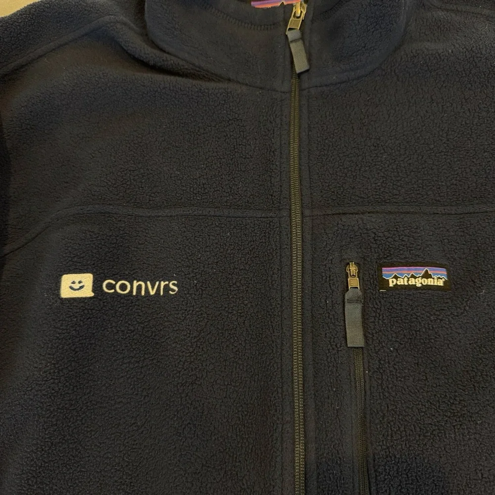 Patagonia Synchilla Fleece Full Zip Mens XL Blue‎ Jacket Logo
